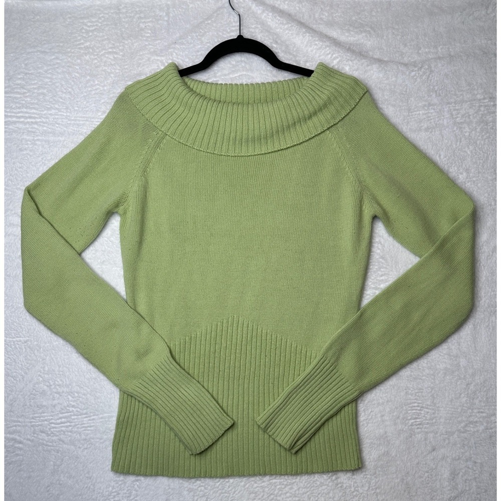 Derek Heart Sweater Womens XL Green Cowl Neck Long Sleeve Stretch Knit
